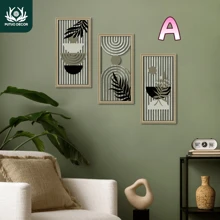 3pcs Medieval Style Modern Hollow Wall Art Bohemian Abstract Geometric Wooden Wall Decor For Bedroom, Living Room, Porch
