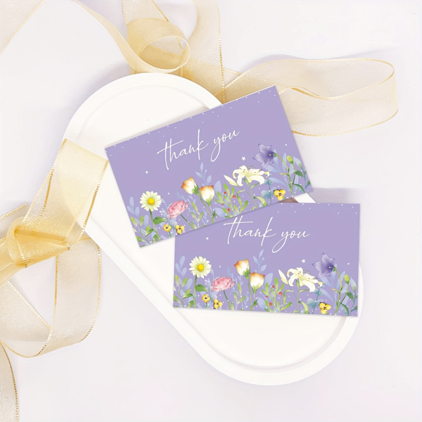 [50pcs Small Thank You Cards] 50pcs Small Business Flat Thank You Cards, No Folding, 2.12" X 3.54" Gift Packaging Thank You Cards, Thank You For Your Support On Birthday, Wedding, Graduation, Gift Cards