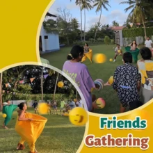 Granny Pants Outdoor Game Set, Fun Party Game Pants Set, Includes Bouncy Balls, Suitable For Family Gatherings, Outdoor Activities, Adult Games, Team Building, Etc., Suitable For Family Events And Team Building. - Multicolor - View 5