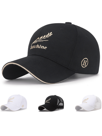 1 Stück unisex einfarbige lässige Baseballkappe mit Weizenähren und Buchstaben Stickerei Design, Polyester, vielseitig einsetzbar für Outdoor-Aktivitäten und den täglichen Gebrauch