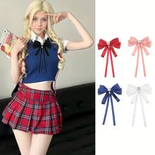 1 Peça Gravata Borboleta de Moda Feminina, Broche com Fita Longa, Decorado com Strass, Adequado para Uniformes Escolares, Vestidos Formais e Uso Diário