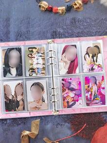 1Set A5 PU Leather Notebook Binder, 6 Ring Refillable Binder For Cash Stuffing Cover Photocard Binders, Large Multi-Functional Photo Album And Business Card Holder, Suitable For Collectible Cards, Sports And Game Trading Card, For Everyday Use