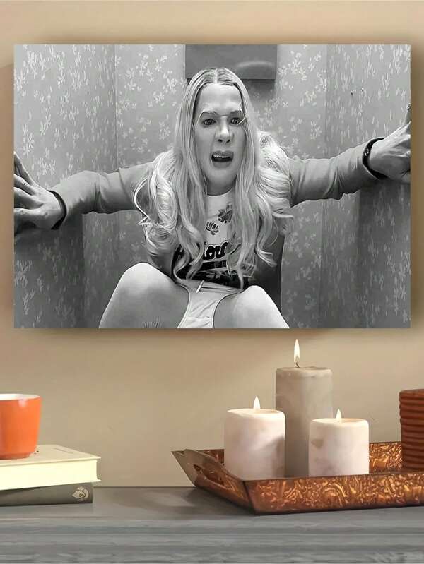 Decorazione da bagno divertente, stampa artistica da parete in bianco e nero di film comici, cartellone di White alla modaks, stampe fotografiche per bagno, arte moderna e minimalista, decorazione da parete per bagno, stampa su tela, senza cornice