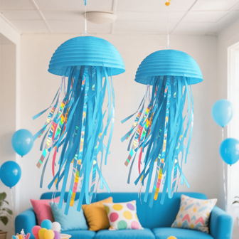 31 Inch Blue, Pink, Purple Jellyfish Hanging Decor, Paper Craft, Party Decoration/Happy Birthday, Halloween, Christmas, Easter, Thanksgiving, Graduation, Home Decor, Room Decor, Graduation Decor, Bedroom Decor, Wedding Decor, Birthday Decor, House Decor, Living Room Decor, Party Supplies, Birthday, Graduation Gift, Fairy Tale Decor, Christmas Decor, Home Christmas Decor, Christmas, Christmas Ornaments, Halloween Decor