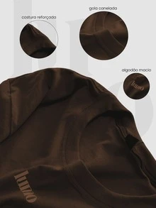 Kit 3 Oversized T-Shirts For Men And Women Unisex Streetwear Plain Academia Lumo Premium 100% Cotton - 鏽棕色 - 查看 6