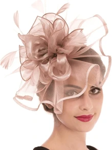 1pc Fascinator Hats For Women Tea Party Hats Kentucky Fascinators Derby Hat Wedding Cocktail Flower Feathers Hair Clip