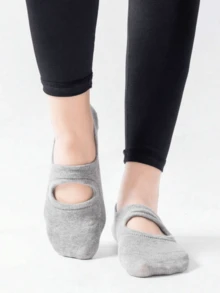 3 Pairs/1 Pair Women Round Toe Backless Non-Slip Jumping Aerobics Dance Pilates Fitness Yoga Socks - Multicolor - View 7