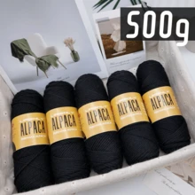 LIRISNLY 500 克柔软温暖的羊驼混纺羊毛纱线 - 中等粗细，适合 4-5 毫米织针，非常适合毛衣、夹克、背心、披肩、围巾、帽子 - 每件 100 克，95% 羊驼毛，5% 腈纶 - 多色-500g - 查看 12