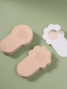 20/10pcs Disposable Breast Prosthesis | Non-Woven Anti-Sagging Gathered Sleeves | Plum Blossom Shape | Invisible Seamless Design | Anti-Exposure & Anti-Embarrassment | Width 6.5/8cm | Sexy Invisible Breast Enhancer For Women