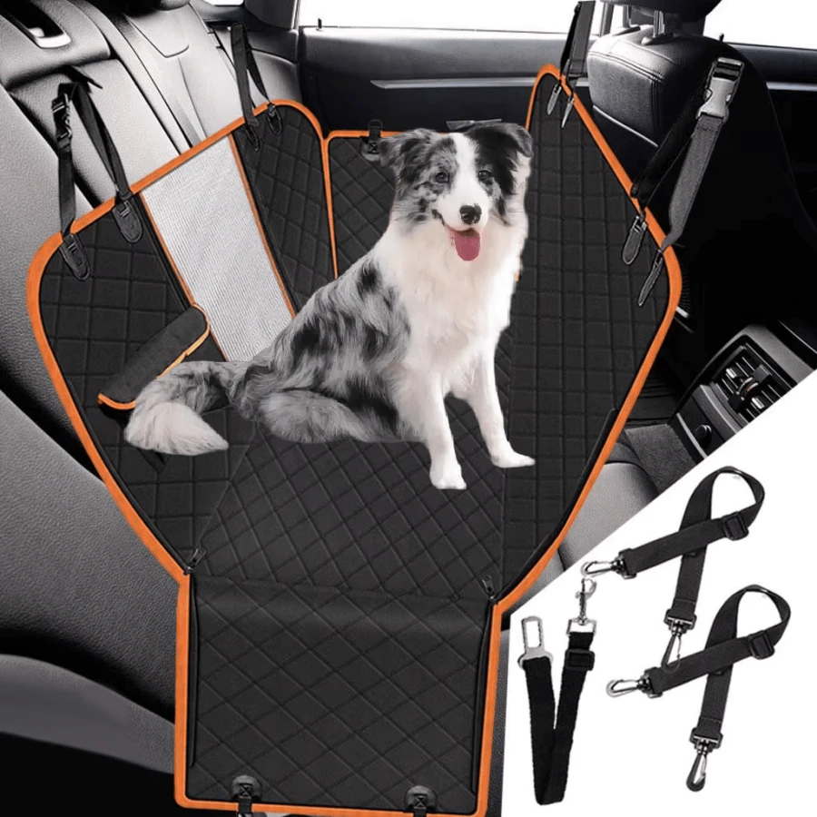 寵物汽車後座坐墊 車上用狗狗墊子寵物專用車墊貓咪防髒墊掛包防水汽車座椅狗狗車用寵物窩中大型犬防水防髒坐車神器 - 黑色 137x147CM - 查看 1