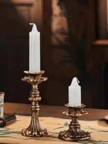 Chân nến bằng nhựa họa tiết hoa kiểu Pháp cổ điển, màu đồng cổ/Trang trí nội thất/Đồ trang trí retro, vật trang trí nhà cửa lý tưởng cho Ngày của Mẹ, Sinh nhật, Mùa tựu trường, Lễ tốt nghiệp và Mùa cưới. - Nhiều màu - Xem 16