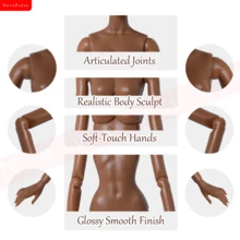 1 件 32 厘米/12.6 英寸逼真收藏 BJD MJD 超模娃娃，12 关节可动人体模型娃娃，礼物，派对礼品，DIY 空白身体收藏娃娃（不包括衣服） - 黑色直髮 - 查看 9