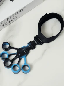 1pc Black Silicone Finger Stretching Exerciser, 5 Finger & Wrist Resistance Band Trainer For Finger Strength Recovery, Flexion & Extension - Multicolor - View 13