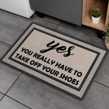 1 件趣味“是的，你真的需要脱鞋”迎宾门垫 - 防滑、防污、耐用橡胶，带无纺布面料，适合居家、办公室、露台等室内外使用，入口鞋垫