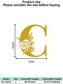 1 件手绘工业铁艺墙饰，带防锈金属切割 - 复古奢华金玫瑰藤蔓金属墙饰，适用于婚礼和高端家居 - 彩色 - 查看 27