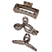 超大豹纹发夹，时尚百搭，2024 年新款时尚发夹发饰动物发夹，校园用品，学院秋季配饰秋冬度假装女士