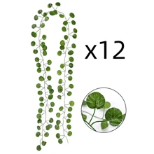 12pcs Fake Vines Fake Ivy Leaves Artificial Ivy Garland Greenery Hanging Plants Green Vines For Home Decor,Room Decor,Garden Decor,Wall Decor,Indoor Outdoor Decor, Bedroom Decor,Wedding Decoration,Table Decoration,Christmas Decorations,Party Decorations,Halloween Decoration,Birthday Decoration,Autumn Decor