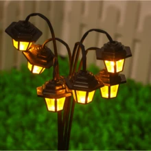 Retro Style Solar Street Light, Polished Metal Surface, Plastic Material, Solar Powered, With Switch Control, Suitable For Outdoor Decoration In Gardens And Terraces, No Battery Required, Garden Lighting - Multicolor - View 5