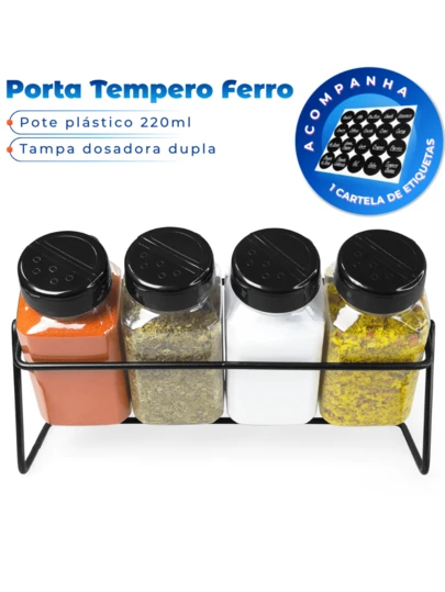 dia dos paisSpice Rack Kit Iron Support With 4 Plastic Jars Double Measuring Lid 220ml Transparent For Condiments Herbs Salt Seasonings Kitchen Countertop Cabinet Pantry Table With Labels
