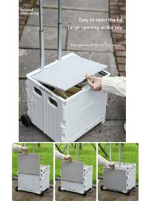 Portable Foldable Shopping Cart, Small Hand Wagon For Outdoor Camping, Picnic, Shopping, Delivery, Lightweight Home Use Pull Cart