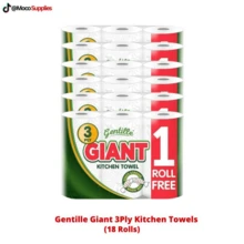 18 Kitchen Rolls & 54 Toilet Rolls Gentille Giant 3 Ply Bundle Pack Thickness Paper Towel-Extra Strong, Absorbent, Tough, Durable Kitchen Rolls & Toilet Rolls - Multipurpose Wipes - 預設 - 查看 2