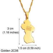 1 件圭亚那地图吊坠项链，适合女士女孩，不锈钢首饰 - 彩色 - 查看 19