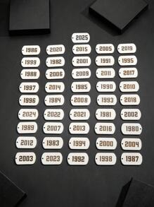 1 pièce Plaque nominative rectangulaire personnalisée et pendentif avec numéro d'année de naissance, collier unisexe, cadeau d'anniversaire personnalisé pour la famille et les amis