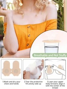 20/10片装 8厘米一次性提胸贴：采用无纺布制成，可防止胸部下垂，提拉胸部，并遮盖乳头。特别适合胸部丰满的女性，打造性感造型，防止走光，避免尴尬。 - 彩色 - 查看 3