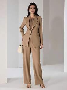 Women Two-Piece Outfits - Beige - View 1