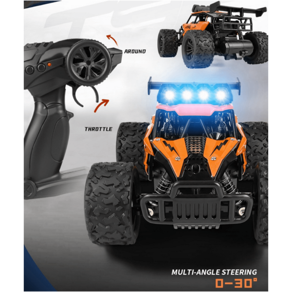 High-Speed Off-Road Remote Control Car - 2.4G, 20KM/H, 1:16 Alloy Scale, New High Brightness Light, Single Battery/ Dual Battery For Choose