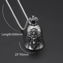 Biker Motorcycle Bell Necklace Charm Men\\\\'s  Jewelry Lucky Bell Pendant With Stainless Steel Chain - AL6905_Light Yellow Color - View 2