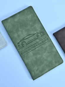 High-Quality Faux Leather Car Document Holder - Fashionable Unisex Storage Pouch - Storage For Insurance, Registration, And Manuals - Fits In Glove Box, Compact And Portable, Ideal Gift For Girlfriend, Sunny Travelers, Cool People, Perfect For Christmas, Valentine's Day, Stocking Stuffer, Personalized Gift, And Christmas Present - Multicolor - View 12