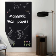 1 卷磁性墙饰 - 可重复使用 PVC 黑板，适用于办公室、家居或教室装饰，办公室墙饰 | 现代墙饰 | 可重复使用黑板学校用品，返校 - 彩色 - 查看 2