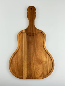 1/2 件吉他形托盘、奶酪板、储物托盘、木制品、不对称托盘、实木托盘、木制托盘、早餐托盘、托盘、食物派对装饰托盘、水果托盘、糖果托盘、寿司托盘、小吃托盘、装饰托盘、多用途实木托盘 - 棕色 - 查看 15