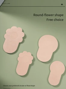 20/10pcs Disposable Breast Prosthesis | Non-Woven Anti-Sagging Gathered Sleeves | Plum Blossom Shape | Invisible Seamless Design | Anti-Exposure & Anti-Embarrassment | Width 6.5/8cm | Sexy Invisible Breast Enhancer For Women