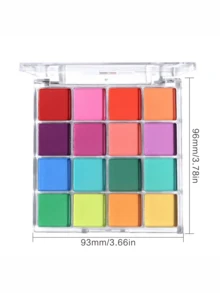 1盒16色渐变眼影盘，极光镜面美甲闪粉，适用于化妆、美甲DIY和美甲沙龙