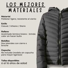 Chamarra Calefactable Acolchonada Para Niños SMILE KIDS – Ligera y Cálida - Gris - Ver 7