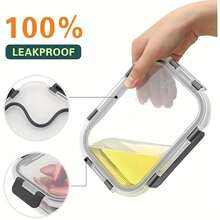 10/2pcs Set High Borosilicate Glass Food Storage & Meal Prep Containers Set With Airtight Lids - Microwave, Dishwasher, Oven & Freezer - Dark Grey - View 4