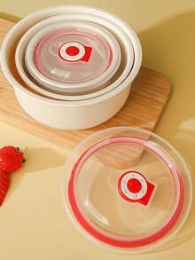 3 Piece Sealed Lunch Box Set With Lid For School, Cafeteria, Camping, Picnic And Beach - Microwave And Refrigerator Safe, Food Storage And Organization, Hand Washable, Plastic, Reusable, Durable - Hồng - Xem 3