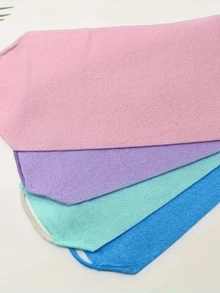 1 件/2 件弹性磨砂丝瓜巾 - 加厚加固去角质浴巾，适用于家庭身体护理，米色