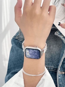 La nueva correa artística con margaritas es compatible con la serie 10/8/9/7/6/5/4/3/2/1, compatible con la correa Ultra de 40 mm, 44, 41, 45, 49, 42, 38 mm, accesorios de pulsera de moda para mujer, no es recargado y cómodo de usar, ajustándose perfectamente a la muñeca
