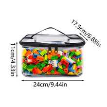 1/3/6pcs Multi-Functional Neutral Air Storage Bag, Simple, For Building Block Puzzle Storage, Portable Transparent Zipper Bag, Transparent, Easy To Clean, Zipper Seal, Durable, Table Game Storage Travel Box, Manual Pocket And Handle Black, Christmas, New Year's Gift, Winter Storage, Male Gift Must