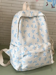 Nueva mochila con estilo lindo de lazo, mochila con estampado de lazo, mochila escolar ligera, mochila de gran capacidad para estudiantes, mochila escolar de estilo fresco y simple para adolescentes niños y niñas, mochila para portátil de 15.6 pulgadas, mochila de viaje - Multicolor - Ver 3