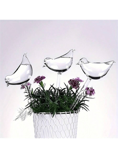 5pcs Bird Shaped Self-Watering Globes, Plastic Automatic Plant Irrigation Stakes, Indoor Outdoor Garden Potted Plant Watering Tools