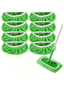 2/4/6/8 件可重复使用拖把替换垫、平板拖把布、可水洗耐用拖把替换垫、除尘拖把头、干湿两用、易于清洁 [主产品图片所示为选项 2]