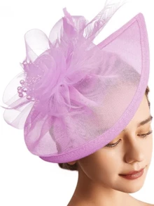 1 Pieza Fascinador de Plumas Diadema Sombrero de Fiesta de Té para Mujer Sombreros del Derby de Kentucky Fascinadores de Cóctel Boda Novia Diadema Clip para Mujer Niña Regalo de Cumpleaños Día de la Madre Halloween Navidad - Multicolor - Ver 6