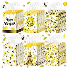 24 Pcs Honey Bee Gift Bags Summer Bee Paper Gift Bags With Handle Bee Themed Party Favor Bags Bee Candy Goodie Bag For Birthday Party Supplies - Multicolor - View 5