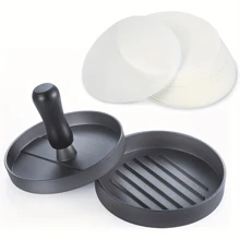 1Pc, Burger Press 100 Patty Papers, Aluminum Non-Stick Hamburger Patty Maker Mold, For Beef Veggie Burger Bbq Barbecue Grill Dishwasher Friendly, Kitchen Utensils, Kitchen Gadgets, Useful Tool, Apartment Essentials, Kitchen Accessories