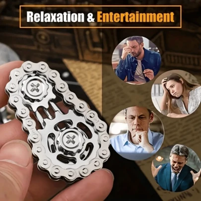 1pc Zinc Alloy Chain - Metal Bicycle Chain Design, Adult Stress Relief Toy