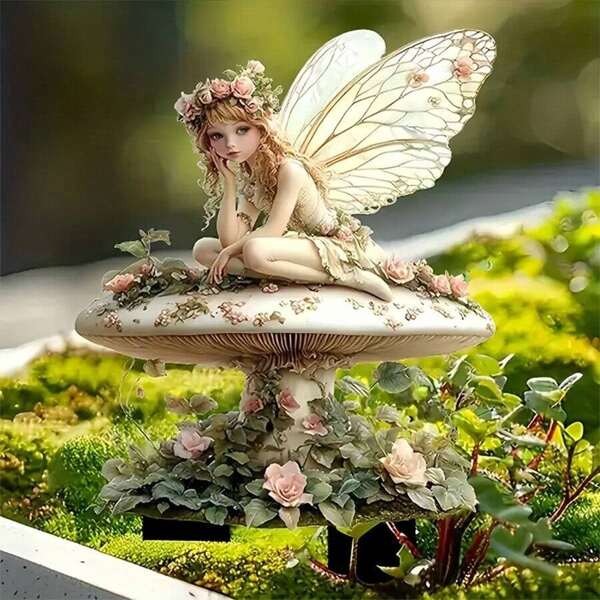Enchanting Fairy And Mushroom House Garden Decor - Outdoor Decorations, Planters, Romantic Bohemian Style, Multifunctional Yard Art Or Gifts